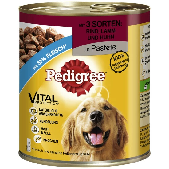 Hunde-Nassfutter, Rind/Lamm & Geflügel, 800 G 3 Hunde-Nassfutter, Rind/Lamm & Geflügel, 800 G