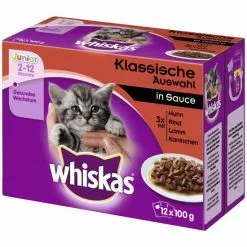 WHISKAS Katzen-Nassfutter, Huhn/Rind/Lamm/Kaninchen, 1200 G