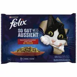 Katzen-Nassfutter »Felix So Gut Wie Es Aussieht«, Huhn/Rind