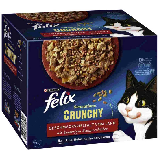 Katzen-Nassfutter »Felix Sensations Crunchy«, Felix Sensations Crunchy 3 Katzen-Nassfutter »Felix Sensations Crunchy«, Felix Sensations Crunchy