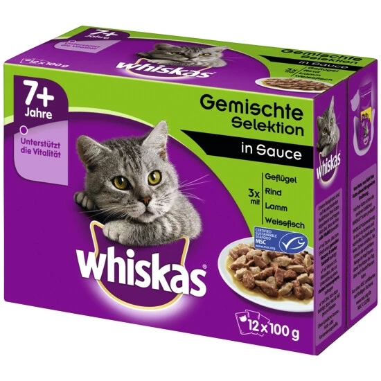 WHISKAS Katzen-Nassfutter, Geflügel/Rind/Lamm/Weißfisch, 1200 G 3 WHISKAS Katzen-Nassfutter, Geflügel/Rind/Lamm/Weißfisch, 1200 G