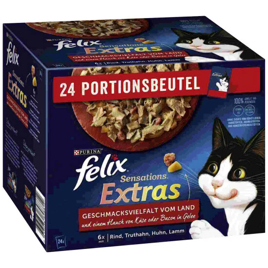 Katzen-Nassfutter »Felix Sensations Extra«, FELIX Sensations Extras 3 Katzen-Nassfutter »Felix Sensations Extra«, FELIX Sensations Extras