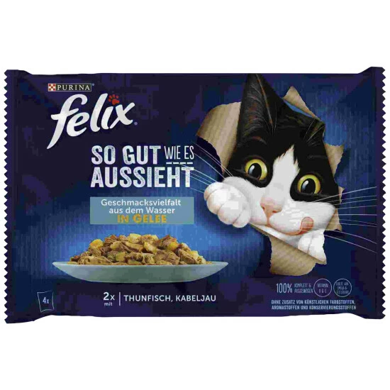 Katzen-Nassfutter »Felix So Gut Wie Es Aussieht«, Thunfisch/Kabeljau 3 Katzen-Nassfutter »Felix So Gut Wie Es Aussieht«, Thunfisch/Kabeljau