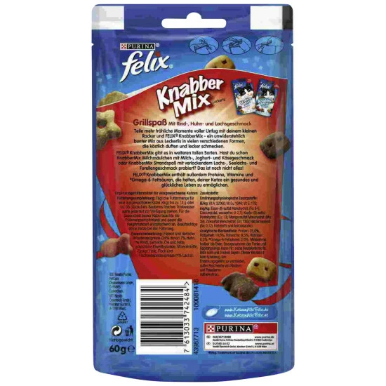 FELIX Katzensnack »Knabbermix«, Rind/Huhn/Lachs, 60 G 4 FELIX Katzensnack »Knabbermix«, Rind/Huhn/Lachs, 60 G – Bild 2