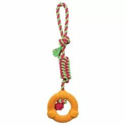 TRIXIE Spieltau »Denta Fun«, Mit Ring, Orange/neonpink/neongruen, Für Hunde, Mit Handschlaufe