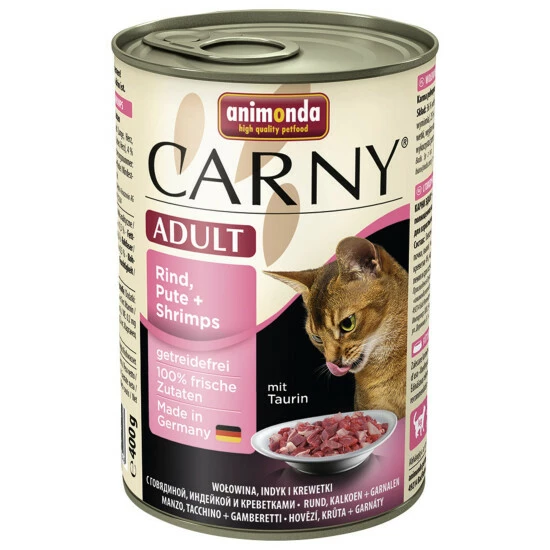 CARNY® Katzen-Nassfutter »Adult«, Rind/Pute/Shrimps, 400 G 3 CARNY® Katzen-Nassfutter »Adult«, Rind/Pute/Shrimps, 400 G