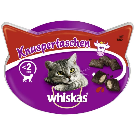 WHISKAS Katzensnack »Knuspertaschen™«, 60 G, Rind 3 WHISKAS Katzensnack »Knuspertaschen™«, 60 G, Rind