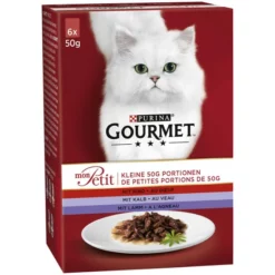 Katzen-Nassfutter, 8 Stück, Je 6x50 G