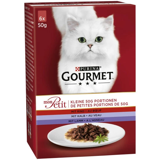 Katzen-Nassfutter, 8 Stück, Je 6x50 G 3 Katzen-Nassfutter, 8 Stück, Je 6x50 G
