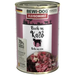 BEWI DOG® Hunde-Nassfutter, 400 G, Kalb