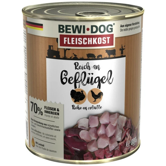 BEWI DOG® Hunde-Nassfutter, 800 G, Geflügel 3 BEWI DOG® Hunde-Nassfutter, 800 G, Geflügel