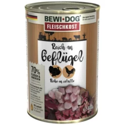 BEWI DOG® Hunde-Nassfutter, 400 G, Geflügel