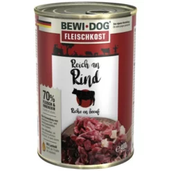 BEWI DOG® Hunde-Nassfutter, 400 G, Rind