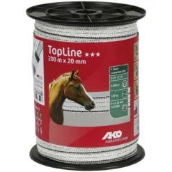 AKO Weidezaun Weidezaunband »TopLine«, Länge: 20000 Cm, Weiß/schwarz
