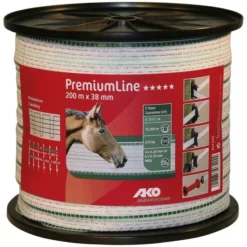 AKO Weidezaun Weidezaunband »PremiumLine«, Länge: 20000 Cm, Weiß/grün