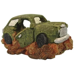 Orbit Aquariendekoration, Mini Auto-Wrack, Polyresin, Grün|braun