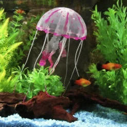 Orbit Aquariendekoration, Silikon Qualle, Silikon, Rot