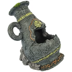 Orbit Aquariendekoration, Amphore Mexiko, Polyresin, Blau|grau