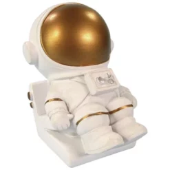 Orbit Aquariendekoration, Mini Astronaut, Polyresin, Weiß|goldfarben