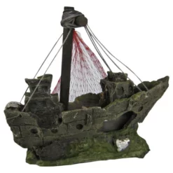 Orbit Aquariendekoration, Schiffswrack, Polyresin, Braun