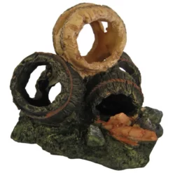 Orbit Aquariendekoration, Fässer 3er-Set, Polyresin, Braun|beige