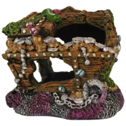 Orbit Aquariendekoration, Schatztruhe 11 Cm, Polyresin, Gelb|rot