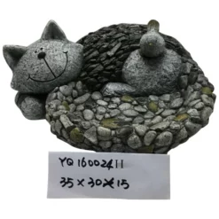 Vogeltränke, Polyresin, Hellgrau