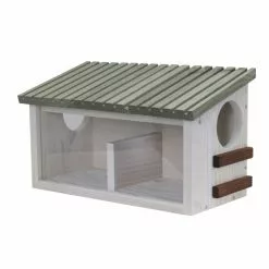 PATKAR Eichhörnchen-Futterhaus, BxL: 38 X 19 Cm, Kiefernholz, Weiß/grau/walnussfarben