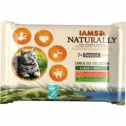 IAMS Katzen-Nassfutter »Naturally«, 4 Stück, Je 85 G