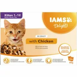 IAMS Katzen-Nassfutter »Delights«, 12 Stück, Je 85 G, Huhn