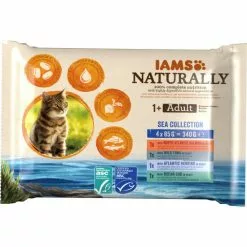 IAMS Katzen-Nassfutter »Naturally«, 4 Stück, Je 85 G