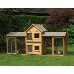 PROMADINO Kleintierstall »Maxi«, BxHxT: 277 X 140 X 101 Cm, Honigbraun