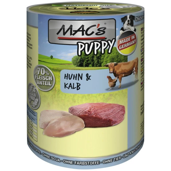 MAC'S Hunde-Nassfutter, Huhn/Kalb, 6 Dosen 3 MAC'S Hunde-Nassfutter, Huhn/Kalb, 6 Dosen