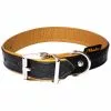 Hundehalsband, Größe: 40 Cm, Rindsleder, Schwarz/cognacfarben -Günstiges Tierbedarf Geschäft unnamed file 15901