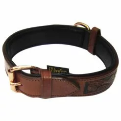 Hundehalsband, Größe: 55 Cm, Rindsleder, Cognacfarben