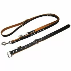 Hundeleine »Modern Art«, Größe: 200 Cm, Leder, Schwarz/natur