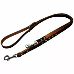 Hundeleine »Modern Art«, Größe: 200 Cm, Leder, Schwarz/natur -Günstiges Tierbedarf Geschäft unnamed file 15938