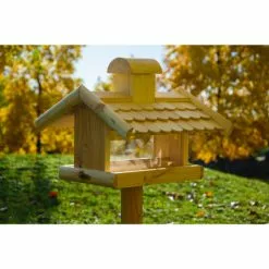 DOBAR Vogelfutterhaus, Für Vögel, Kiefernholz/Kunststoff, Natur/Holzfarben -Günstiges Tierbedarf Geschäft unnamed file 16053