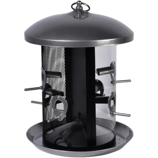 DOBAR Futterspender »mit 2 Kammern«, Metall/Acrylglas, Silberfarben, Zum Aufhängen 3 DOBAR Futterspender »mit 2 Kammern«, Metall/Acrylglas, Silberfarben, Zum Aufhängen