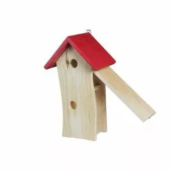 SIENA GARDEN Vogelhaus »Nesting Box Nature Line«, Kiefernholz, Natur/rot