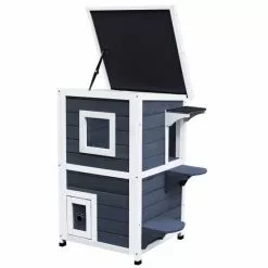 PawHut Katzenhaus, Holz, Länge: 51 Cm