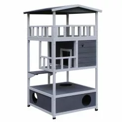 PawHut Katzenhaus, Holz, Länge: 78 Cm