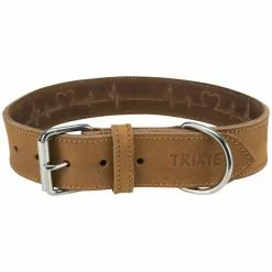 TRIXIE Halsband, Heartbeat, L–XL: 55–65 Cm/40 Mm, Leder, Braun