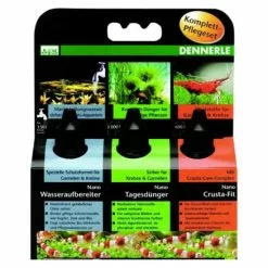 DENNERLE Aquarienpflanzen-Pflegeset, Nano Wasseraufbereiter, Nano Tagesdünger, Nano Crusta-Fit, 5 L, Geeignet Für