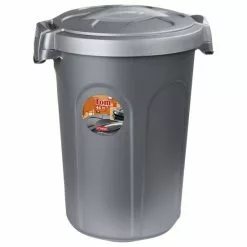 Stefanplast Futtertonne, Kunststoff, Silber, 1 X Tonne Mit Deckel