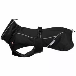 TRIXIE Hundemantel, Für Hunde, Schwarz, Mit Reflektierenden Paspeln