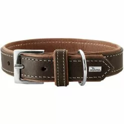 HUNTER Halsband, Gr. M-L, Dunkelbraun/cognacfarben -Günstiges Tierbedarf Geschäft unnamed file 2770