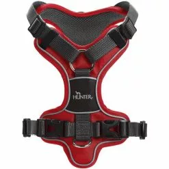 HUNTER Geschirr, L, Nylon/polyester/neopren, Rot/grau