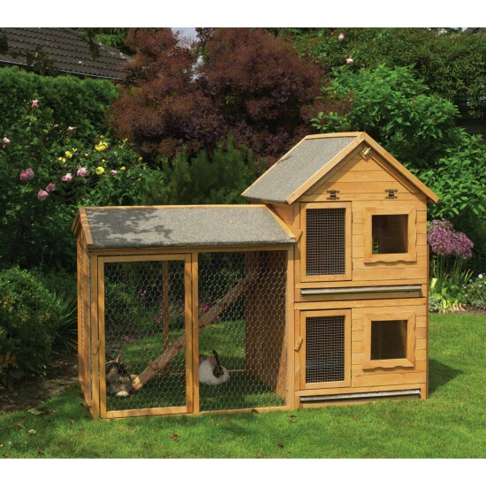 PROMADINO Kleintierstall »Maxi«, BxHxT: 179,5 X 140 X 101 Cm, Honigbraun 3 PROMADINO Kleintierstall »Maxi«, BxHxT: 179,5 X 140 X 101 Cm, Honigbraun