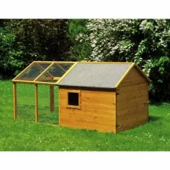 PROMADINO Kleintierstall, BxHxT: 203 X 103 X 116 Cm, Honigbraun